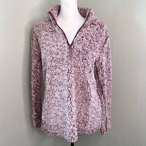 Weatherproof Vintage Women's 1/4 Zip Faux Fur Fleece Pink Jacket Size M